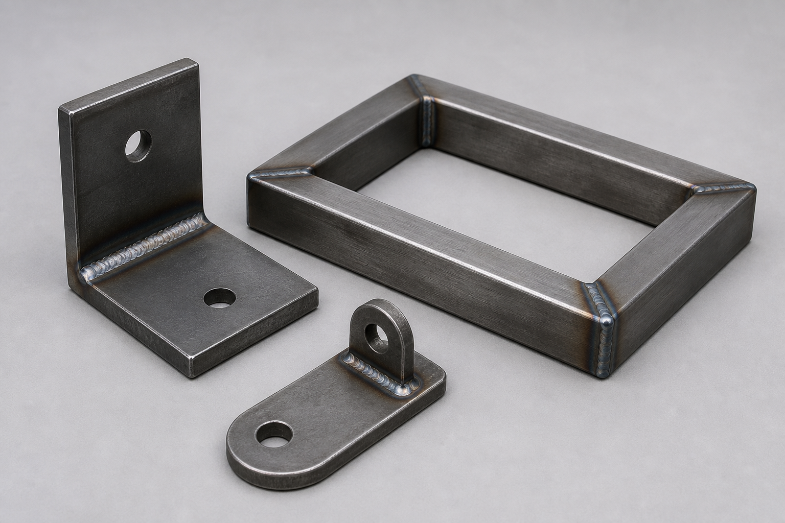 Welded steel brackets and frames